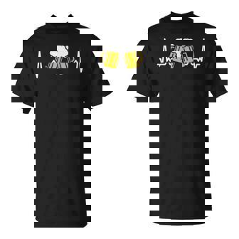With Heartbeat Beer For Barbecue Pub Celebration Stammtisch Beer T-Shirt - Seseable