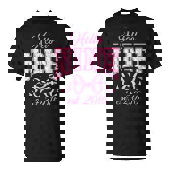 Hello Nine Est 2016 9Th Birthday Girl Coquette 9 Years T-Shirt - Thegiftio UK