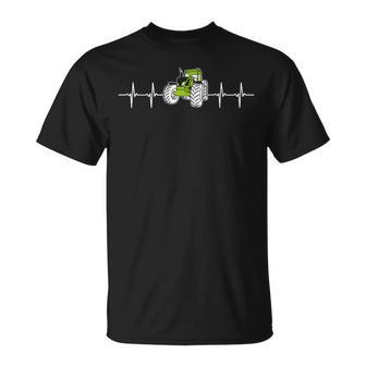 Herzschlag Traktor Bauer Ekg Puls Trecker Landwirt Geschenk T-Shirt - Geschenkecke