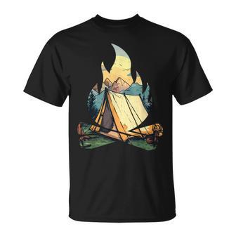 Hiking Mountain Camping Lovers Campfire T-Shirt - Geschenkecke