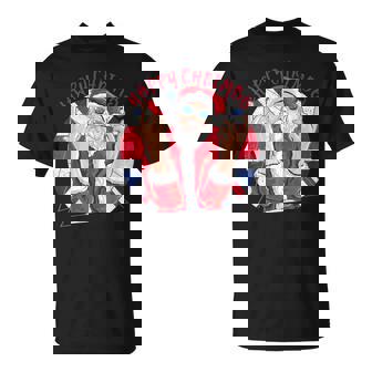 Hip Santa Claus British Christmas T-Shirt - Monsterry