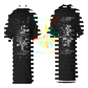Hippie I Got An Easy Peaceful Feeling Sunflower Peace Sign T-Shirt - Monsterry