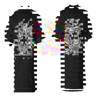 Hippie Peace Sign Groovy Flower 60s 70s Retro T-Shirt - Monsterry