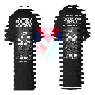 Hombre De Boxeo De Cuba Con Guantes Y Bandera Cubana Camiseta unisex - Regaloses
