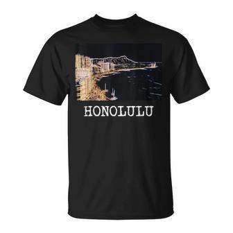 Honolulu Hawaii Hombres Es Niños Niñas Adolescentes Familia Adulto Camiseta unisex - Regaloses