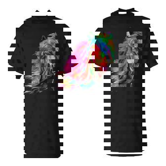 Horse Rainbow Watercolour Artistic Horse T-Shirt - Monsterry