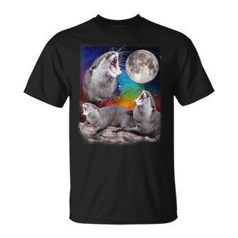 Howling Wolf Otter Moon Galaxy Parody T-Shirt - Geschenkecke