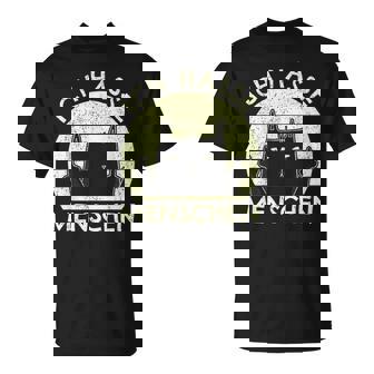 Ich Hasse Menschen Katze Morgenmuffel Katzenhumor Kater T-Shirt - Geschenkecke