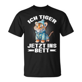 Ich Tiger Jetzt Ins Bett Schlafen Pyjamas Tired Pyjama T-Shirt - Geschenkecke