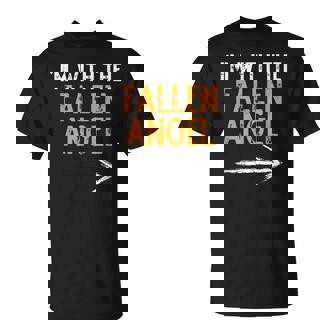 I'm With The Fallen Angel Costume Halloween Couple Matching T-Shirt - Monsterry