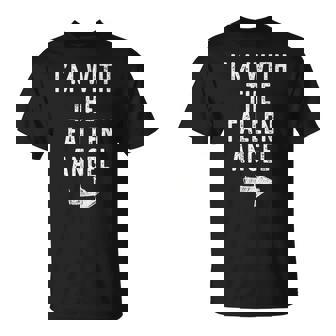I'm With The Fallen Angel Costume Halloween Matching Couple T-Shirt - Monsterry