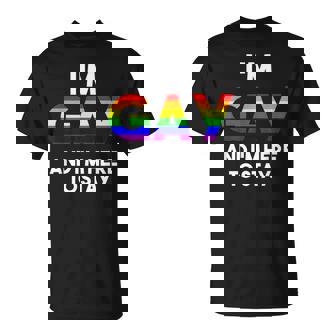 I'm Gay And I'm Proud Gay Boyfriend LGBTQ Rainbow Flag T-Shirt - Monsterry