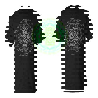 Irish Blessing Celtic Knot & 4-Leaf Clover Luck T-Shirt | Mazezy