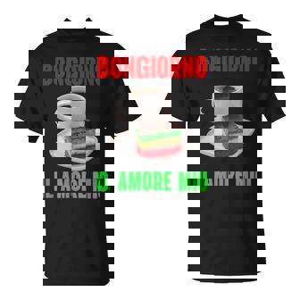 Italian 7 Layer Rainbow Cookies Espresso Latte Good Morning T-Shirt - Monsterry