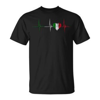 With Italian Heart Beat Ecg Pulse Italiano Italia T-Shirt - Geschenkecke