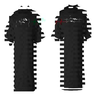 Italian Heartbeat Mountaineering Climbing Alpinist T-Shirt - Monsterry