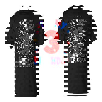It's My 3Rd Birthday Spider Theme Party Boys 3 Years Old T-Shirt - Thegiftio