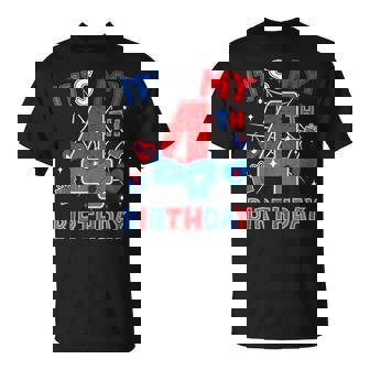 It's My 4Th Birthday Spider Boy Birthday Theme Party T-Shirt | Seseable CA