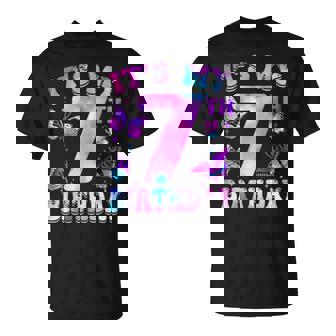 It's My 7Th Birthday Butterfly Theme 7 Year Old Party Girl T-Shirt - Monsterry