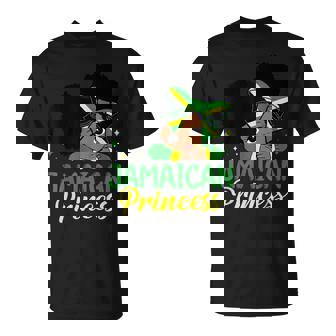 Jamaican Princess Jamaica Girl Melanin Cute Jamaican Flag T-Shirt | Mazezy
