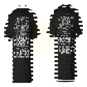 Je Suis Un Mec Simple Rugby Apéro Papa Retrointage T-Shirt - Cadeauxyz