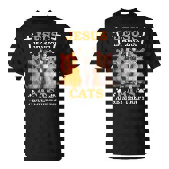 Jesus Is My Savior Cats Are My Therapy T-Shirt - Monsterry
