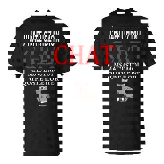 J'habite Chez Mon Chat Drôle Chat Meilleur Cadeau T-Shirt - Cadeauxyz