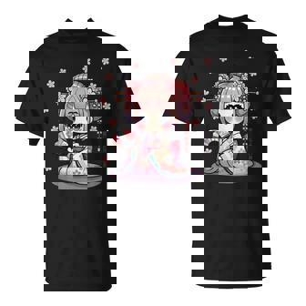 Jolie Fille Geisha Et Fleur De Cerisier Style Kawaii T-Shirt - Cadeauxyz