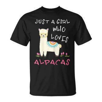 Just A Girl Who Loves Alpacas Alpacas Slogan T-Shirt - Geschenkecke