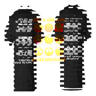 Just A Girl Who Loves Emoticônesisages D'émotion Mignons Et Drôles T-Shirt - Cadeauxyz