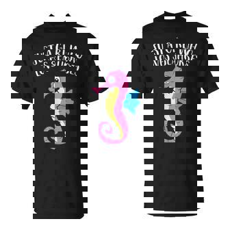 Just a Girl Who Loves Seahorses Cute Seahorse T-Shirt - Monsterry