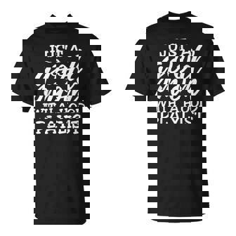 Just A Good Mom With A Hood Playlist Music Loving Mamas T-Shirt - Seseable