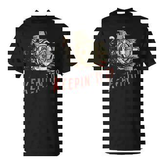 Keepin' It Up Skeleton Aircraft Mechanic Humor T-Shirt - Monsterry
