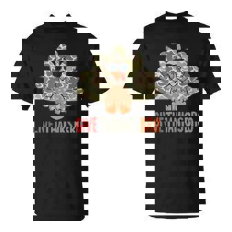Kids Give Thank Bro Cute Camo Turkey Toddler Thanksgiving T-Shirt - Monsterry