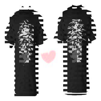 Kids Lion Heart Valentines Day Cute Animal Love Boys T-Shirt - Monsterry