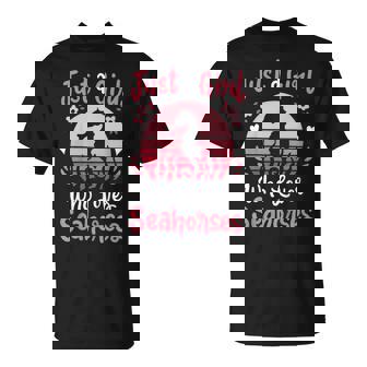 Kids Seahorse Just a Girl Who Loves Seahorses T-Shirt - Monsterry