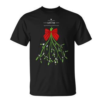 Kiss Me Under The Mistletoe Christmas Tank Top T-Shirt - Monsterry