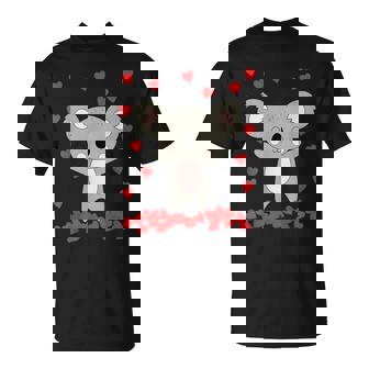 Koala With Hearts Valentines Day Love Cute Animal T-Shirt - Monsterry