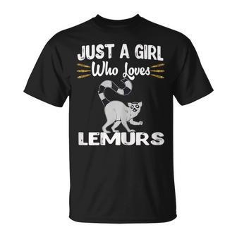 Lemur Camisa Just A Girl Who Loves Lemurs Madagascar Divertido Regalo Camiseta unisex - Regaloses