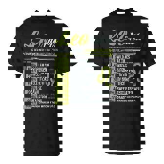 Leo Facts Traits Horoscope Zodiac Astrological Sign Small T-Shirt - Monsterry