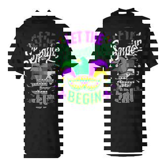 Let The Shenanigans Begin Mardi Gras Mask T-Shirt - Seseable