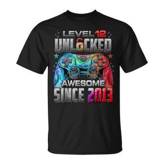Level 12 Unlocked Awesome Since 2013 12Th Birthday Gaming T-Shirt - Thegiftio UK