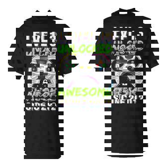 Level 13 Unlocked Awesome Since 2012 13Th Birthday Gaming T-Shirt - Seseable