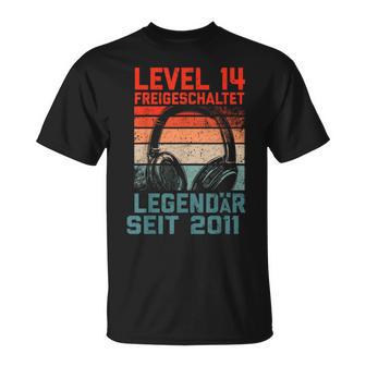 Level 14 Birthday Boy Gamer Nager Decorationintage 2011 T-Shirt - Geschenkecke