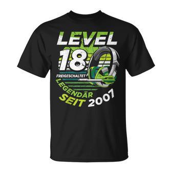 Level 18 Birthday Boy Gamer Man Decoration Age 2007 T-Shirt - Geschenkecke