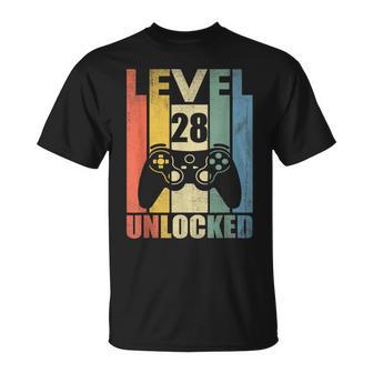 Level 28 Unlocked Birthday 28Th 28 Años Bdayideojuego Camiseta unisex - Regaloses