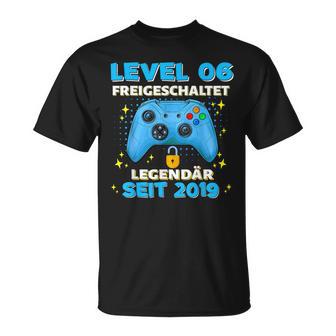 Level 6 Jahre Geburtstags Junge Gamer 2019 Geburtstag T-Shirt - Geschenkecke