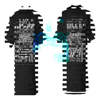 Level 6 Unlocked Awesome Since 2019 6Th Birthday Gaming T-Shirt - Monsterry
