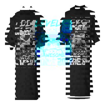 Level 8 Unlocked 8Th Birthday Boys Gamer 8 Year Old T-Shirt - Seseable