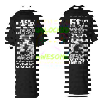 Level 8 Unlocked Awesome Since 2017 8Th Birthday Gaming Boys T-Shirt - Thegiftio UK